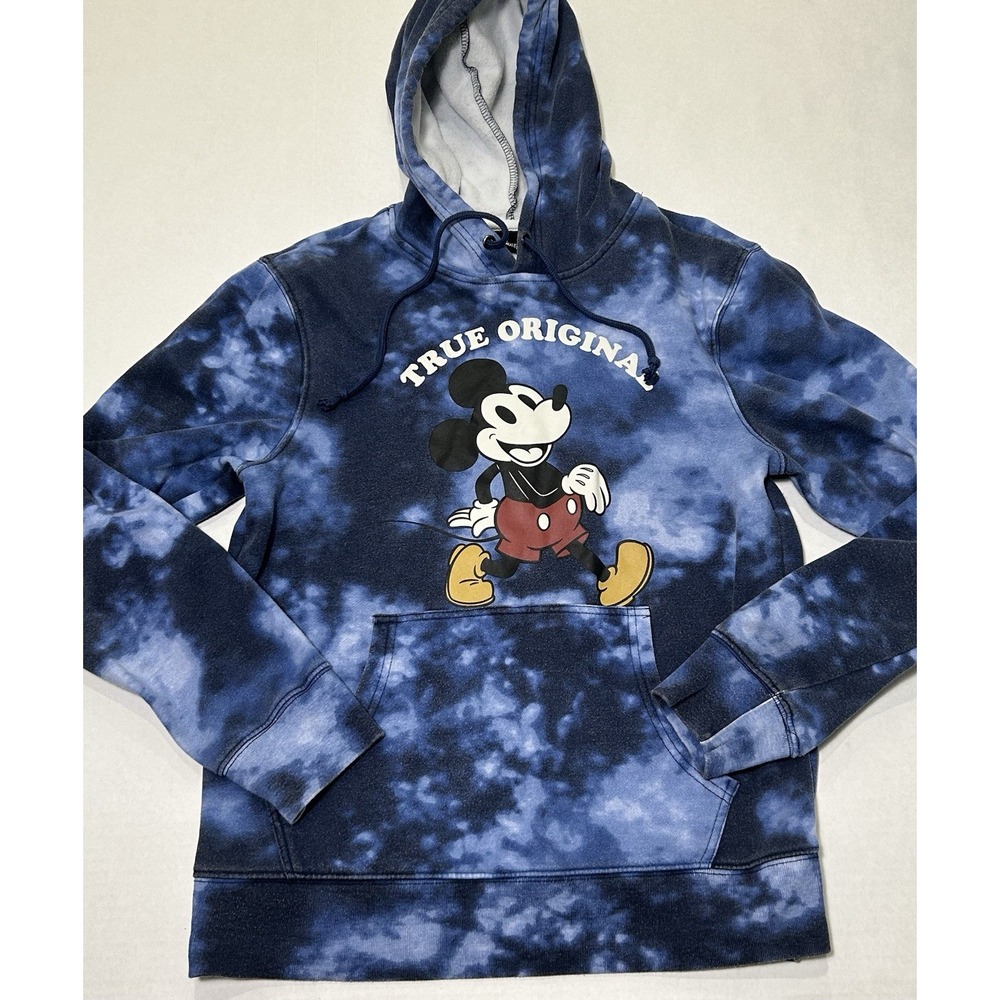 Disney Mickey Mouse Blue Tie-Dye Pullover Hoodie Women's Size Small